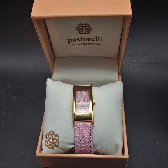 Women's Pastorelli by Invicta Watch Pink Gold Tone Rectangle In Box - Picture 8 of 9